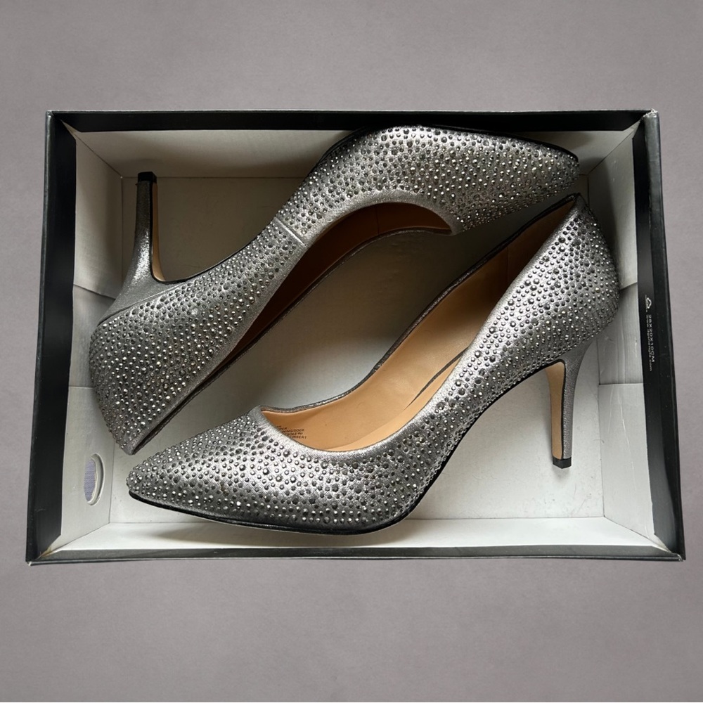 Elegant Silver Stiletto Heels 👠 PROM